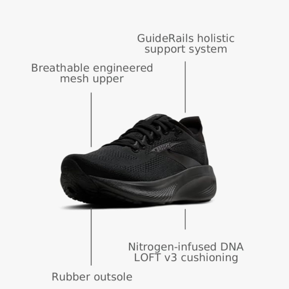 Brooks Men's All-Black Athletic Shoes - Picture 6 of 13